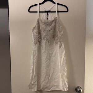 BCBGMaxAzria Cream and Tan Tunic Top